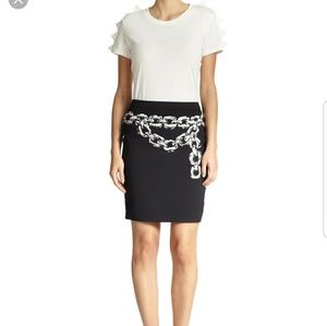 Boutique Moschino Chain-print Skirt in Black